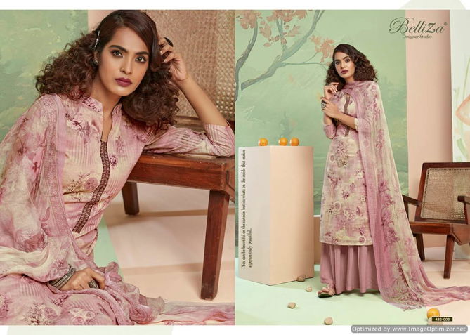 Belliza Pearls Pure Cotton Designer Dress Material